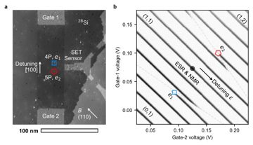 Fig. 5 — Figure S1: Basic operation of the 11-qubit atom processor via detuning gates. a, Scanning tunneling micrograph showing the core of the atom processo…