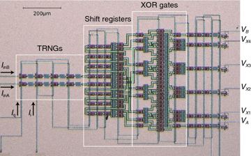 Fig. 5 — Figure 5Micrograph of the AQFP-based XSR circuit for n = 4, which corresponds to the circuit shown in Fig. 3a. The circuit was fabricated using the…